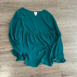 Peplum Long Sleeve Top